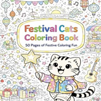 Festival Cats Coloring Book/แมวเหมียวฉลองเทศกาล หนังสือระบายสี 50 หน้า/PDF Download
