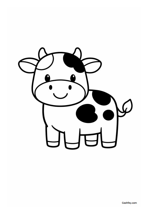 ภาพระบายสีแบบง่ายสำหรับเด็ก – สัตว์ฟาร์ม (10 หน้า PDF)/Minimal Coloring Pages for Kids – Farm Animals (10 Printable Pages) - Image 3