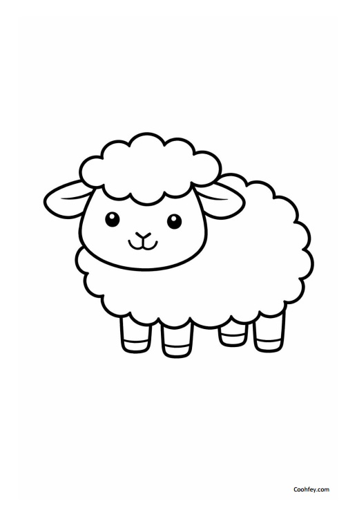 ภาพระบายสีแบบง่ายสำหรับเด็ก – สัตว์ฟาร์ม (10 หน้า PDF)/Minimal Coloring Pages for Kids – Farm Animals (10 Printable Pages) - Image 6
