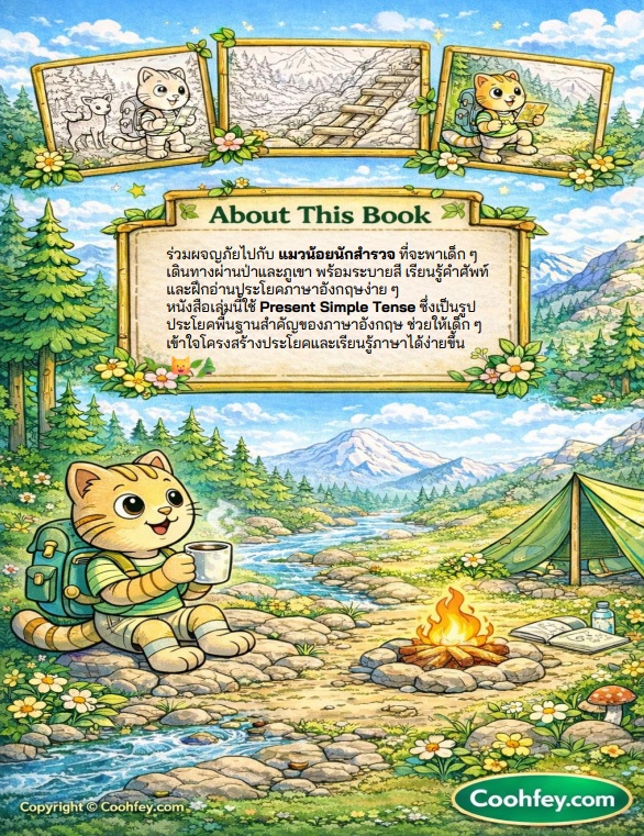 Adventure Cats: Forest & Mountain- Vol.3/แมวผจญภัย: ระบายสีสัตว์ป่า เล่ม 3 ป่าและภูเขา/ไฟล์ PDF ดาวน์โหลด - Image 11