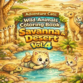 Adventure Cats: Vol.4_ระบายสีสัตว์ป่า เล่ม 4 – ทุ่งสะวันนาและทะเลทราย/PDF ดาวน์โหลด/รหัส260220