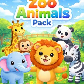 ภาพระบายสีแบบง่ายสำหรับเด็ก: ชุดสัตว์ในสวนสัตว์ (PDF 10 ภาพ)/Easy Zoo Animals Pack/สำหรับเด็กอายุ 3-6 ปี