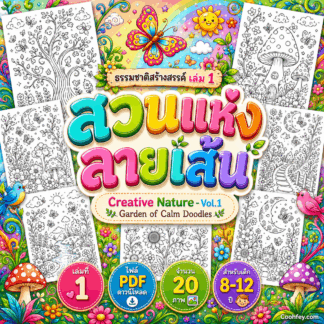 AB001🌿| ธรรมชาติสร้างสรรค์ เล่ม 1 : สวนแห่งลายเส้น | Creative Nature – Vol.1 : Garden of Calm Doodles | ไฟล์ PDF ดาวน์โหลด
