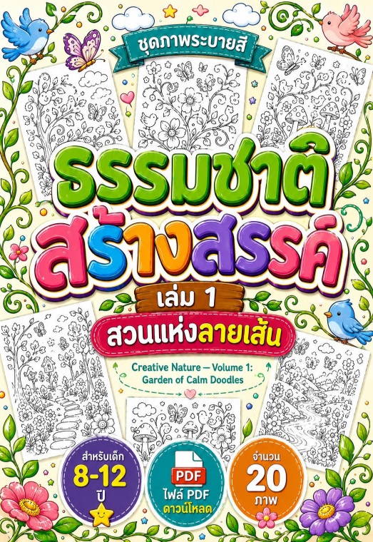 AB-🌿| ธรรมชาติสร้างสรรค์ เล่ม 1 : สวนแห่งลายเส้น | Creative Nature – Vol.1 : Garden of Calm Doodles | ไฟล์ PDF ดาวน์โหลด - Image 2