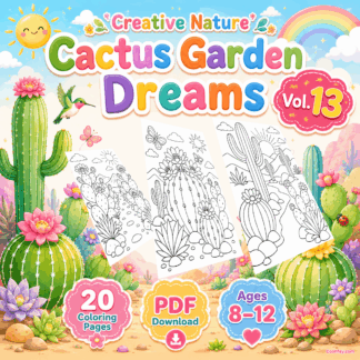 AB019 | 🌵 Creative Nature – Vol.13: Cactus Garden Dreams | PDF Download • 20 Pages