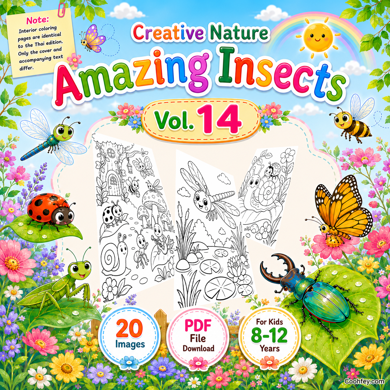 AB021 | 🐞 Creative Nature – Vol.14: Amazing Insects | PDF Download • 20 Pages